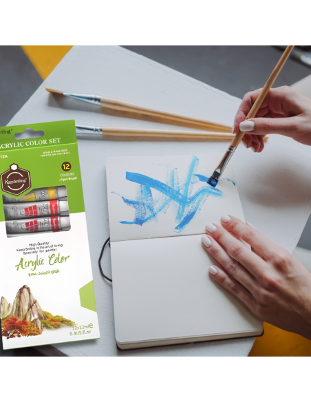 FARBY AKRYLOWE W TUBKACH ZESTAW 12 SZTUK 6ML