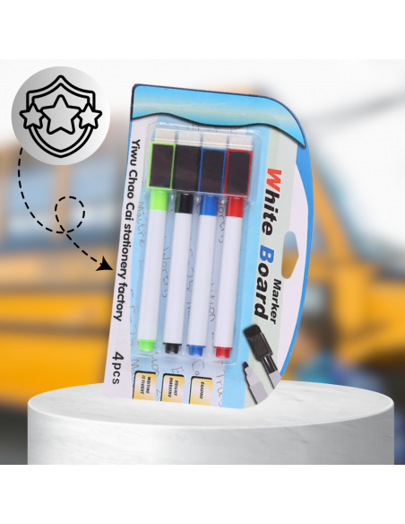 MARKERY DO TABLICY SUCHOŚCIERALNEJ Z MAGNESEM SUCHOŚCIERALNE PISAKI 4szt