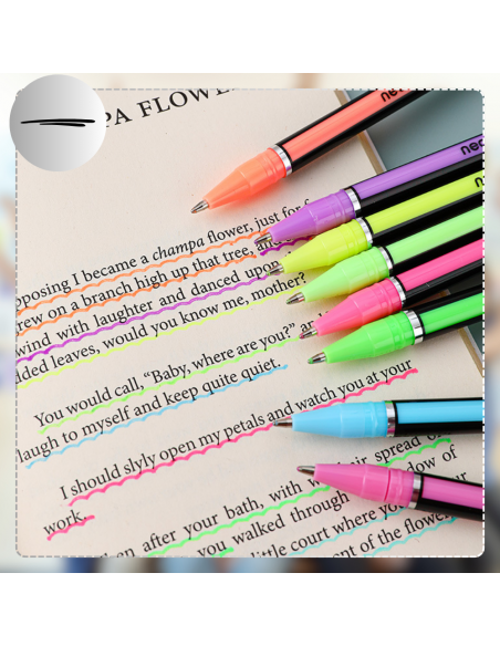 DŁUGOPISY KOLOROWE CIENKOPISY ŻELOWE NEONOWE 18 KOLORÓW