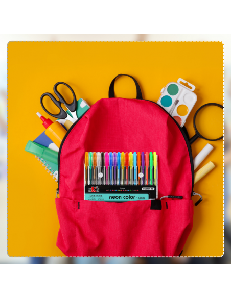 DŁUGOPISY KOLOROWE CIENKOPISY ŻELOWE NEONOWE 18 KOLORÓW