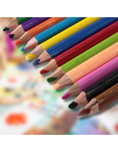 KREDKI OŁÓWKOWE GRUBE JUMBO 12 KOLORÓW