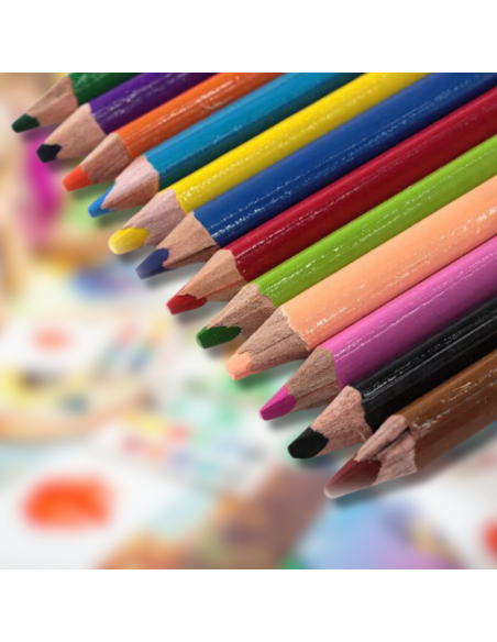 KREDKI OŁÓWKOWE GRUBE JUMBO 12 KOLORÓW