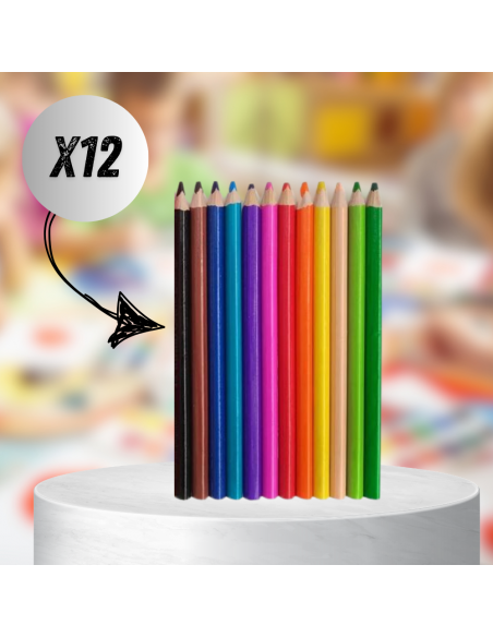 KREDKI OŁÓWKOWE GRUBE JUMBO 12 KOLORÓW