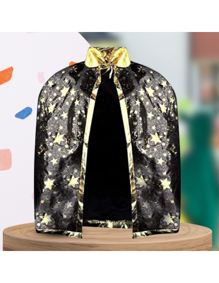 STRÓJ CZARODZIEJA MAGIKA HALLOWEEN KOSTIUM PELERYNA + KAPELUSZ