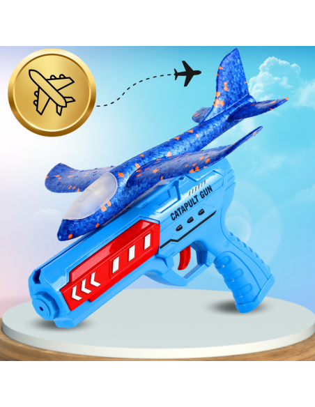 SAMOLOT Z WYRZUTNIĄ SZYBOWIEC STYROPIAN RZUTKA ZABAWKA PISTOLET LED