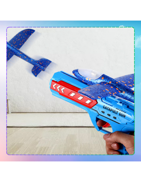 SAMOLOT Z WYRZUTNIĄ SZYBOWIEC STYROPIAN RZUTKA ZABAWKA PISTOLET LED