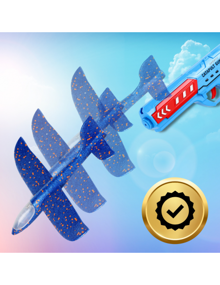 SAMOLOT Z WYRZUTNIĄ SZYBOWIEC STYROPIAN RZUTKA ZABAWKA PISTOLET LED