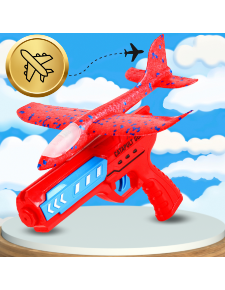 SAMOLOT Z WYRZUTNIĄ SZYBOWIEC STYROPIAN RZUTKA ZABAWKA PISTOLET LED