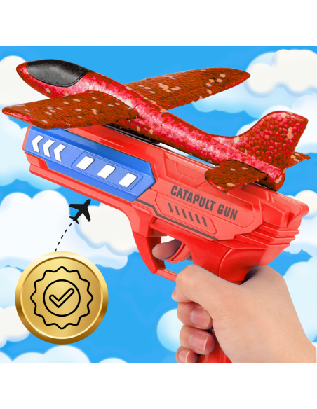 SAMOLOT Z WYRZUTNIĄ SZYBOWIEC STYROPIAN RZUTKA ZABAWKA PISTOLET LED