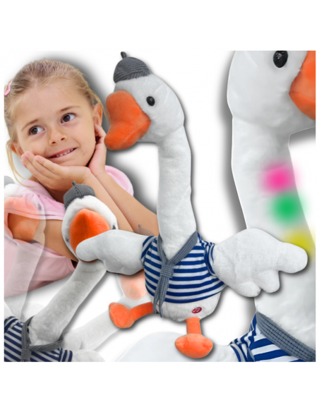 INTERAKTYWNY GADAJĄCA GĘŚ PRZEDRZEŹNIACZ GADUŁA POWTARZA NAGRANE SŁOWA TAŃCZY