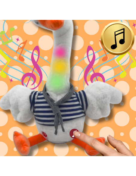 INTERAKTYWNY GADAJĄCA GĘŚ PRZEDRZEŹNIACZ GADUŁA POWTARZA NAGRANE SŁOWA TAŃCZY