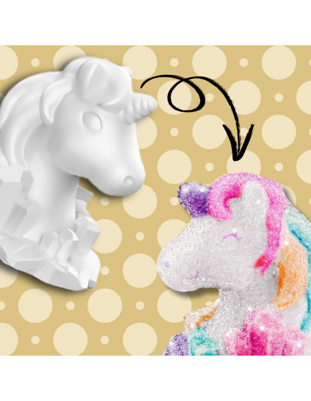 HODOWLA KRYSZTAŁÓW KRYSZTAŁY ZESTAW EDUKACYJNY JEDNOROŻEC DO MALOWANIA DIY