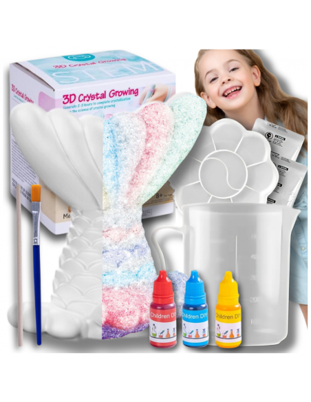 HODOWLA KRYSZTAŁÓW KRYSZTAŁY ZESTAW EDUKACYJNY OGON SYRENY DO MALOWANIA DIY