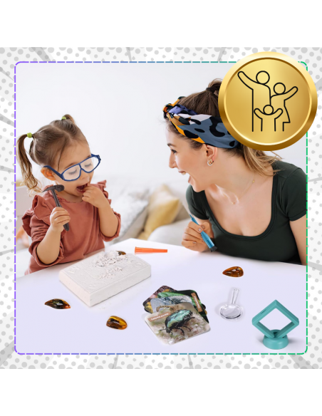 Skamieliny Wykopaliska Owadów w Bursztynie ZESTAW Dla Małych Archeologów