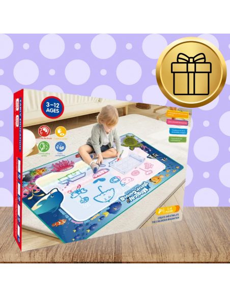 MATA WODNA DO MALOWANIA WODĄ XXL 80 cm AKCESORIA PIECZĄTKI PISAKI SZABLONY