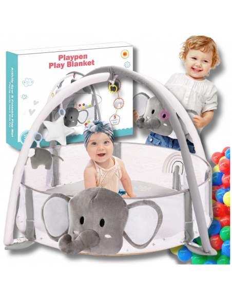 MATA EDUKACYJNA DLA NIEMOWLĄT INTERAKTYWNA 4w1 SŁONIK PIŁECZKI MASKOTKI