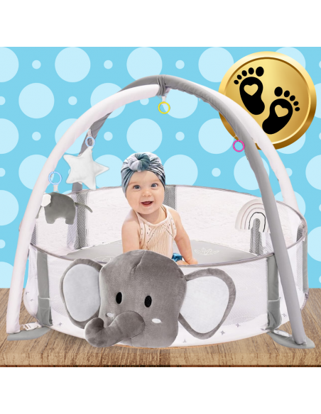 MATA EDUKACYJNA DLA NIEMOWLĄT INTERAKTYWNA 4w1 SŁONIK PIŁECZKI MASKOTKI