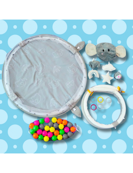 MATA EDUKACYJNA DLA NIEMOWLĄT INTERAKTYWNA 4w1 SŁONIK PIŁECZKI MASKOTKI