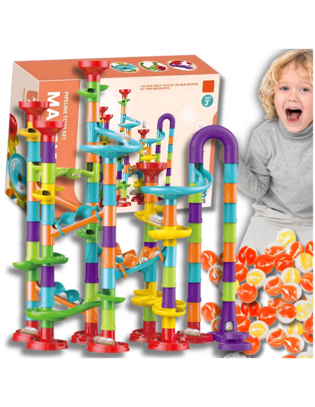 TOR KULKOWY DUŻY ZESTAW KULKI WYRZUTNIA LABIRYNT ZABAWKA DLA DZIECI