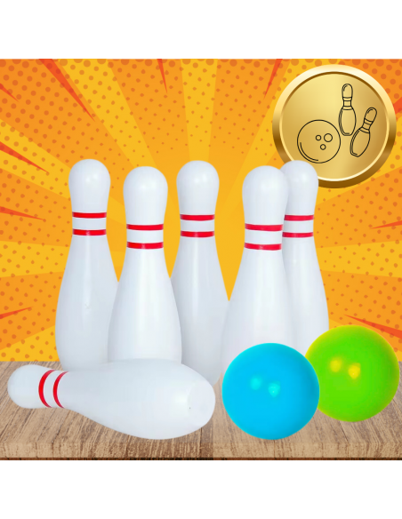 KRĘGLE GRA ZRĘCZNOŚCIOWA SENSORYCZNE DLA DZIECI ZABAWA BOWLING BIAŁE