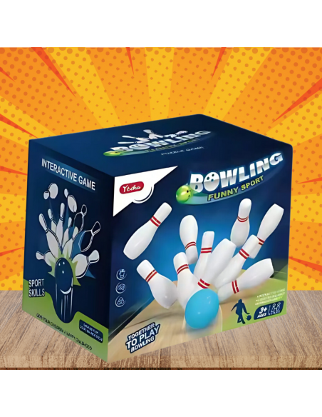 KRĘGLE GRA ZRĘCZNOŚCIOWA SENSORYCZNE DLA DZIECI ZABAWA BOWLING BIAŁE