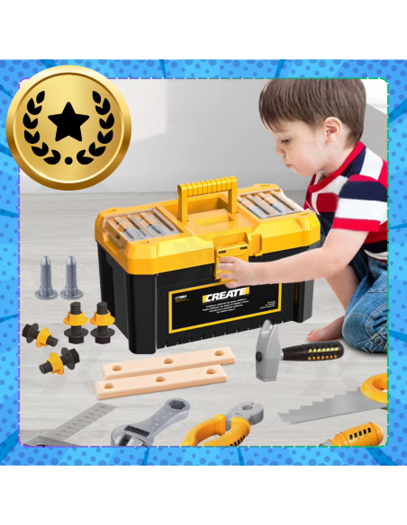 Duży Zestaw Skrzynka z Narzędziami dla Dzieci Wkrętarka Majsterkowicz