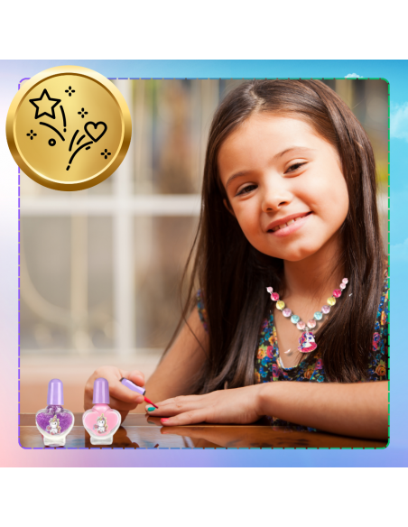 ZESTAW BIŻUTERI DLA DZIECI JEDNOROŻEC BRANSOLETKA NASZYJNIK PLECAK SZMINKA