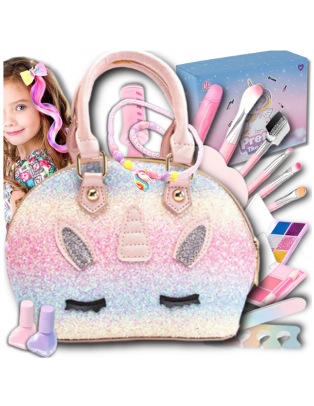 DUŻY ZESTAW KOSMETYKÓW DO MAKIJAŻU PAZNOKCI MAKE UP DLA DZIECI KUFEREK XXL