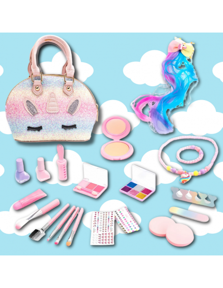 DUŻY ZESTAW KOSMETYKÓW DO MAKIJAŻU PAZNOKCI MAKE UP DLA DZIECI KUFEREK XXL