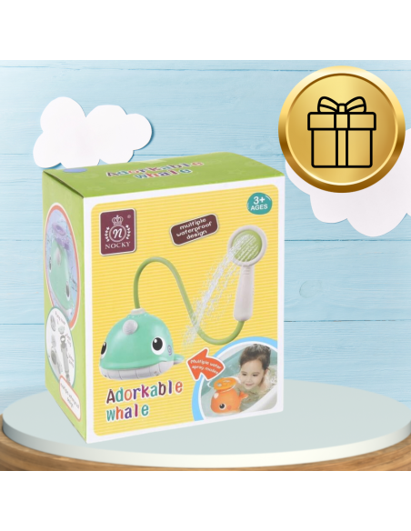 FONTANNA ZABAWKA EDUKACYJNA DO KĄPIELI WODY TRYSKAJĄCY WIELORYB 3 KOŃCÓWKI