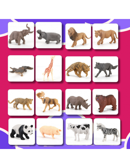 FIGURKI ZESTAW ZWIERZĄTEK ZOO FIGUREK DZIKIE SAFARI KUFEREK 58EL DLA DZIECI