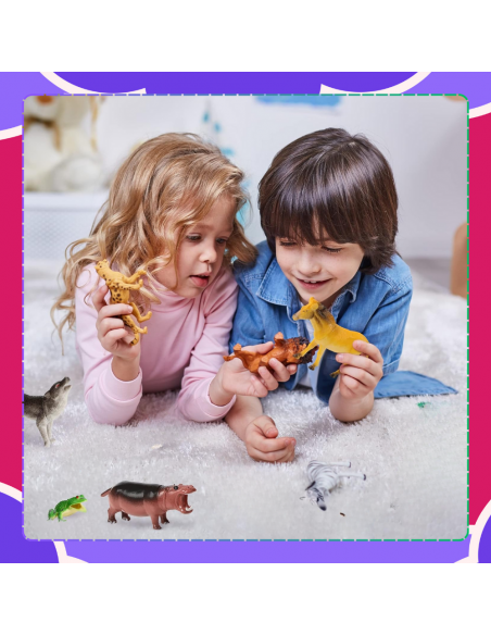 FIGURKI ZESTAW ZWIERZĄTEK ZOO FIGUREK DZIKIE SAFARI KUFEREK 58EL DLA DZIECI