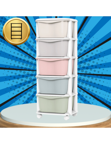 REGAŁ SZAFKA NA ZABAWKI DOKUMENTY UBRANIA POJEMNIK PLASTIKOWY NA KÓŁKACH