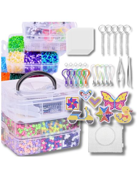 ZESTAW XL DLA DZIECI 11000szt PRASOWANKA KORALIKI DO PRASOWANIA AKCESORIA