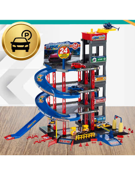 DUŻY PARKING GARAŻ PIĘTROWY AUTA HELIKOPTER TOR SAMOCHODOWY WINDA