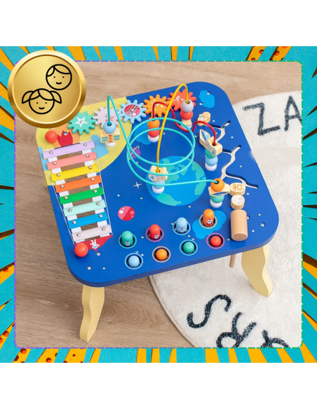 Muzyczny Stolik Drewniany Interaktywny Sensoryczny Dla Dzieci Edukacyjny