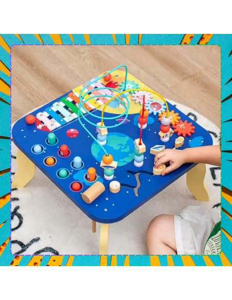 Muzyczny Stolik Drewniany Interaktywny Sensoryczny Dla Dzieci Edukacyjny