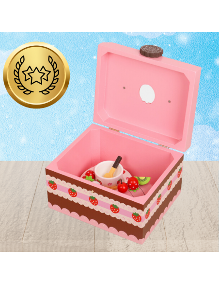 OGROMNY DREWNIANY ZESTAW SŁODKOŚCI CIASTO CUKIERNIA ZABAWKA DLA DZIECI TORT