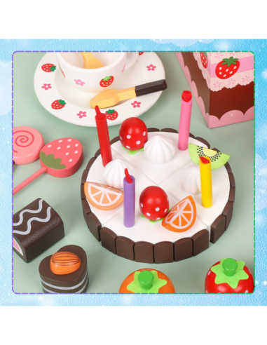 OGROMNY DREWNIANY ZESTAW SŁODKOŚCI...