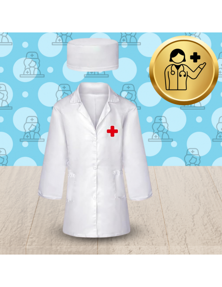 STRÓJ KOSTIUM PRZEBRANIE LEKARZA PIELĘGNIARZA PIELEGNIARKA DOKTORA DLA DZIECI 122/128 cm