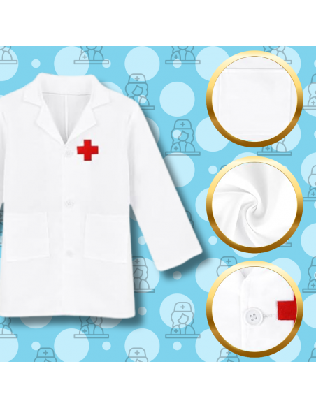 STRÓJ KOSTIUM PRZEBRANIE LEKARZA PIELĘGNIARZA PIELEGNIARKA DOKTORA DLA DZIECI 122/128 cm