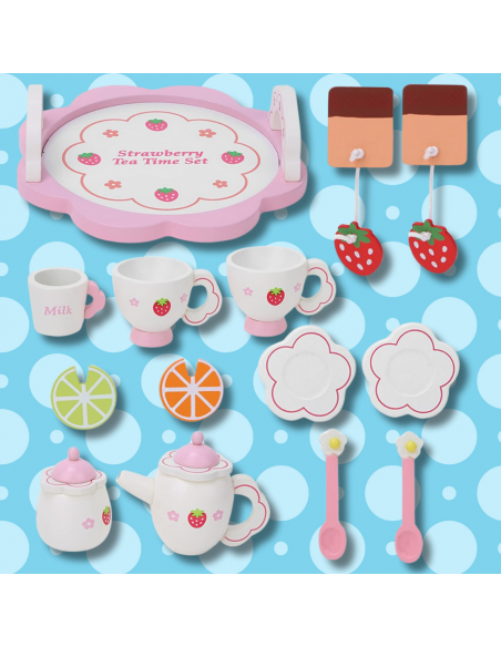 Drewniany Serwis dla Dzieci do Herbaty Kawy Zestaw Kawowy Zestaw Akcesoria