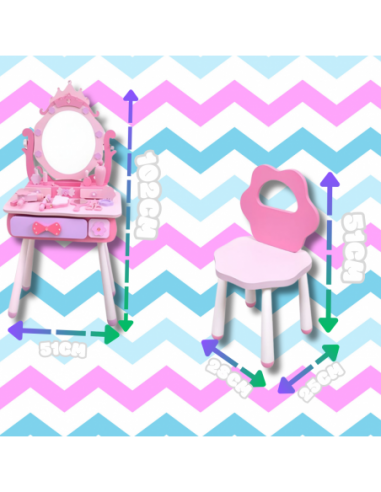 Duża drewniana toaletka z krzesłem...