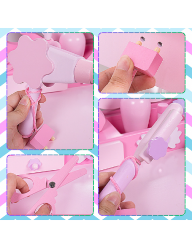 Duża drewniana toaletka z krzesłem...