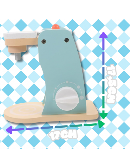 DREWNIANY EKSPRES DO KAWY AKCESORIA ZESTAW ZABAWKA EDUKACYJNA DLA DZIECI