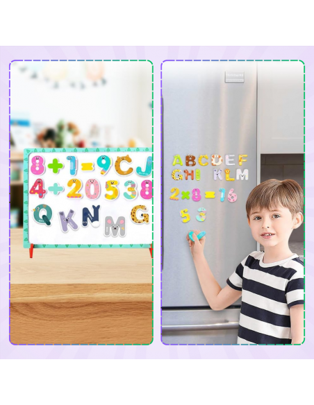 Duży Zestaw Drewniane Magnetyczne Literki z Tablicą Marker Zabawa Nauka