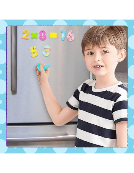 Duży Zestaw Drewnianych Magnetycznych Cyferek z Tablicą Marker Zabawa Nauka