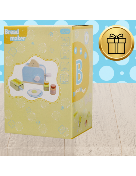 TOSTER OPIEKACZ DREWNIANY DUŻY ZESTAW ŚNIADANIOWY ZABAWKA DLA DZIECI AKCESORIA