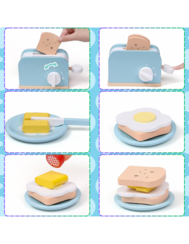 TOSTER OPIEKACZ DREWNIANY DUŻY ZESTAW...