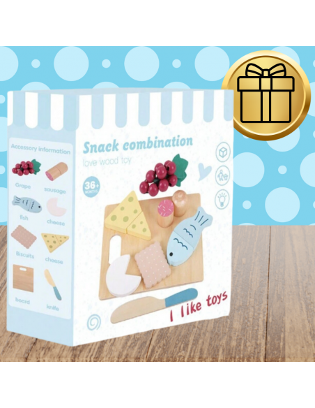 Drewniany Duży Zestaw Do Krojenia dla Dzieci Zabawka Edukacyjna Ryba Ser